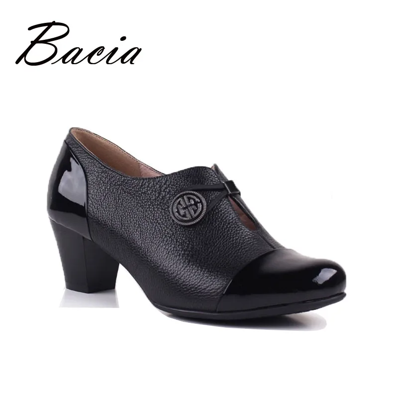 

Bacia Women Shoes With Heels Genuine Leather Pumps Autumn Ladies Shoes Retro Handmade Shoes Brand Vintage High Heels VB066