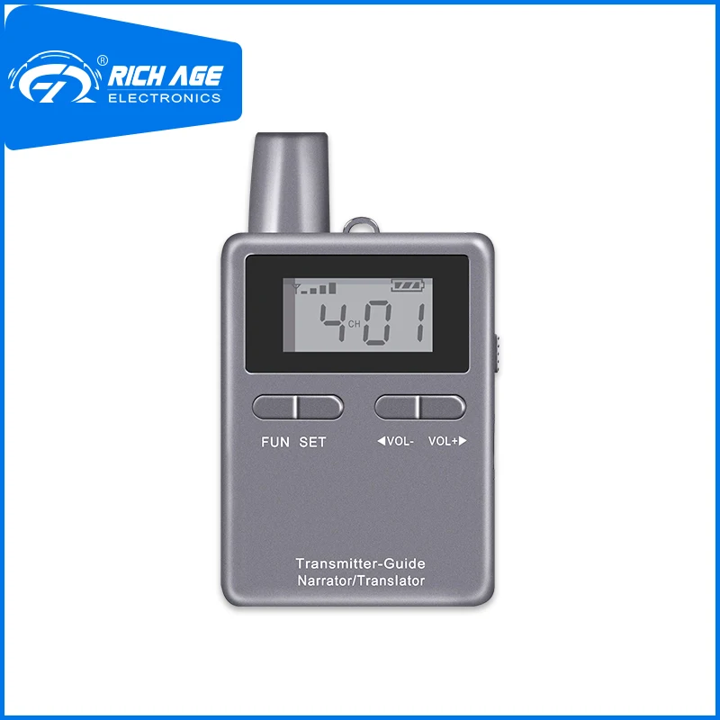 

RichiTek Two Way Radios Tour Guide System Earphone 2 Transmitters+1 Receiver For Hajj With Condenser Microphone