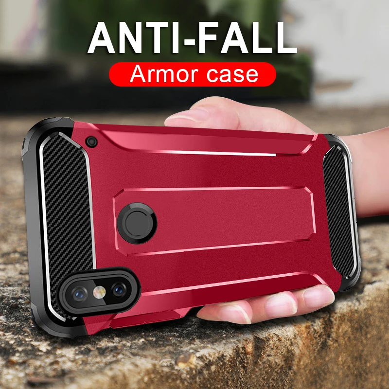 

Luxury Armor Case On The For Xiaomi Redmi 7 5 Plus 5A Note 6 Pro 6A Phone Cover For Xiaomi Pocophone F1 PC+TPU Shockproof Case