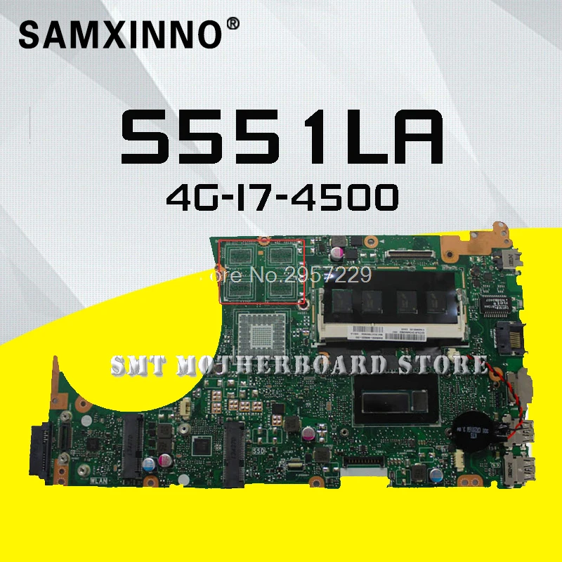 S551LA материнская плата REV:2.0 i7 4500U для For Asus K555L S551 S551LB ноутбука тест на материнскую