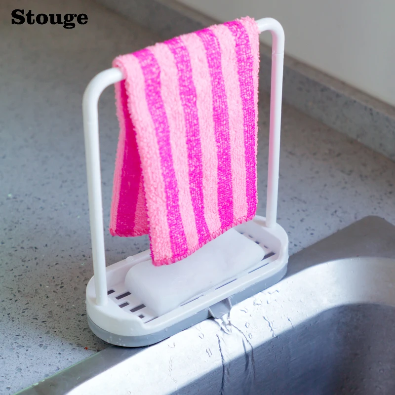 Stouge 1PC Towel Sponge Storage Rack Hanging Bathroom Kitchen Rag