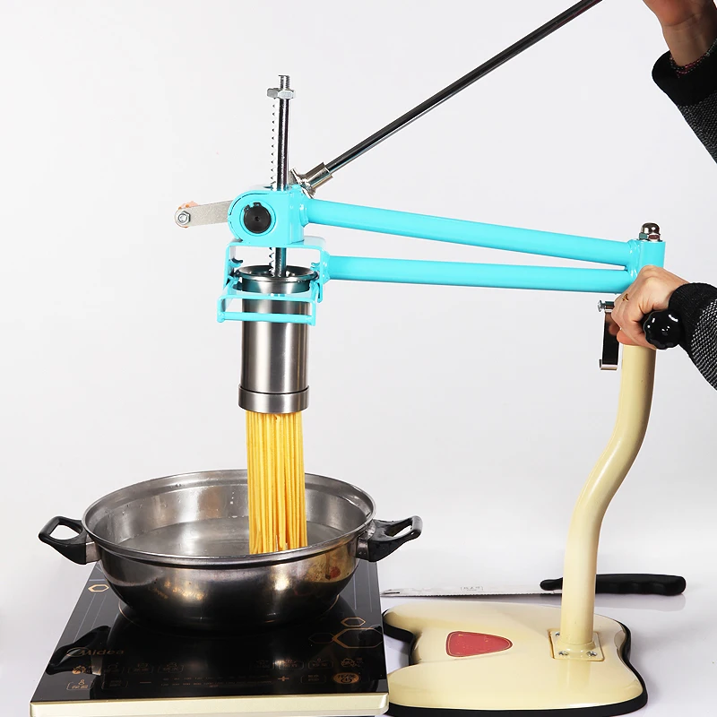  Stainless Steel Manual Noodle Press Machine With 4 Molds For Vermicelli Spaghetti Linguine Pasta Ma