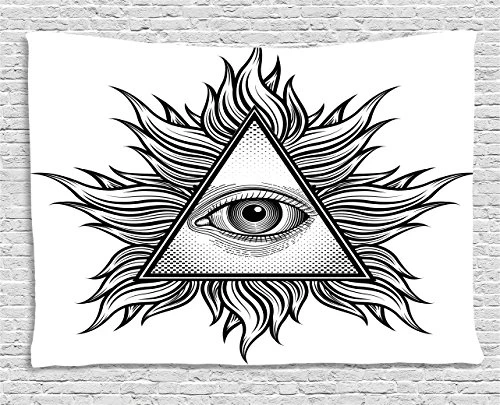 Eye Tapestry Triangle Shape With Wavy Figures And All Seeing Eye Tattoo  Style Spiritual Masonic, Wall Hanging For Bedroom - Tapestry - AliExpress