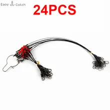 24 шт. см 35 см Черный рыболовный провод лидеры из нержавеющей стали плетеный Трассировка спиннинг лидер установки оружия стальной провод линия с защелкой поворотный