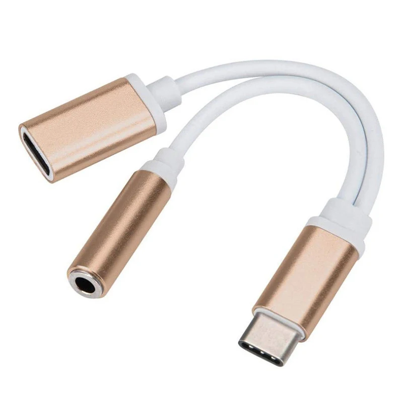 2 в 1 USB C type-C до 3,5 мм разъем для наушников адаптер AUX& сбор данных синхронизации кабель