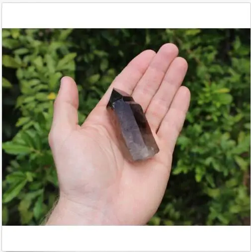 Большой дымчатый кварцевый кристалл точечный(1,"-3") Натуральный дымчатый образец жезла