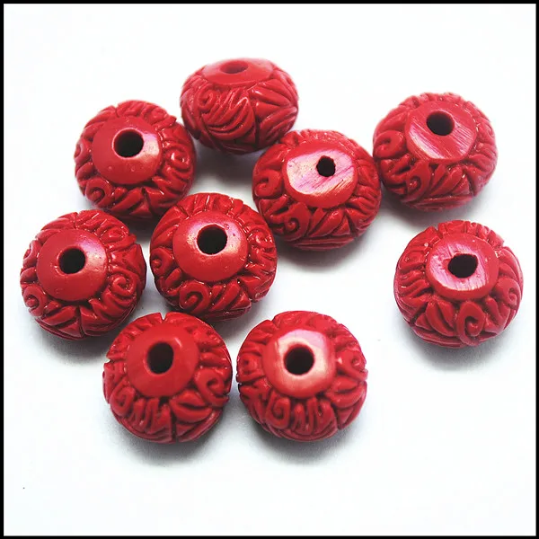 

10pcs nice carving flower beads clay material size 8x12mm spacer beads more good beads wholesale accessories