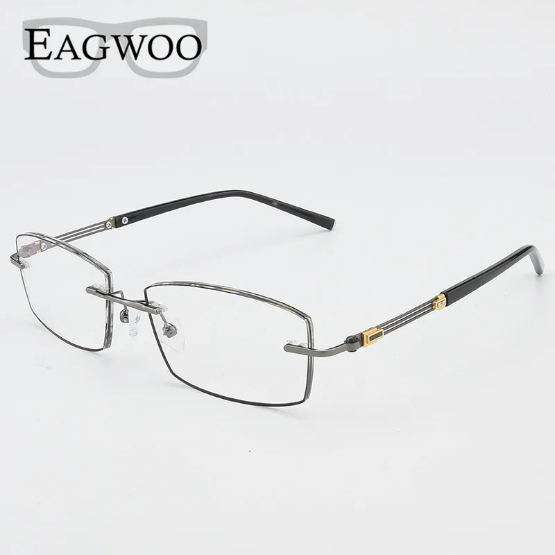 

Men Rimless MR-8 Prescription Eyeglassses Rimless Reading Myopia Progressive Photochromic Glasses Spectacle 25001