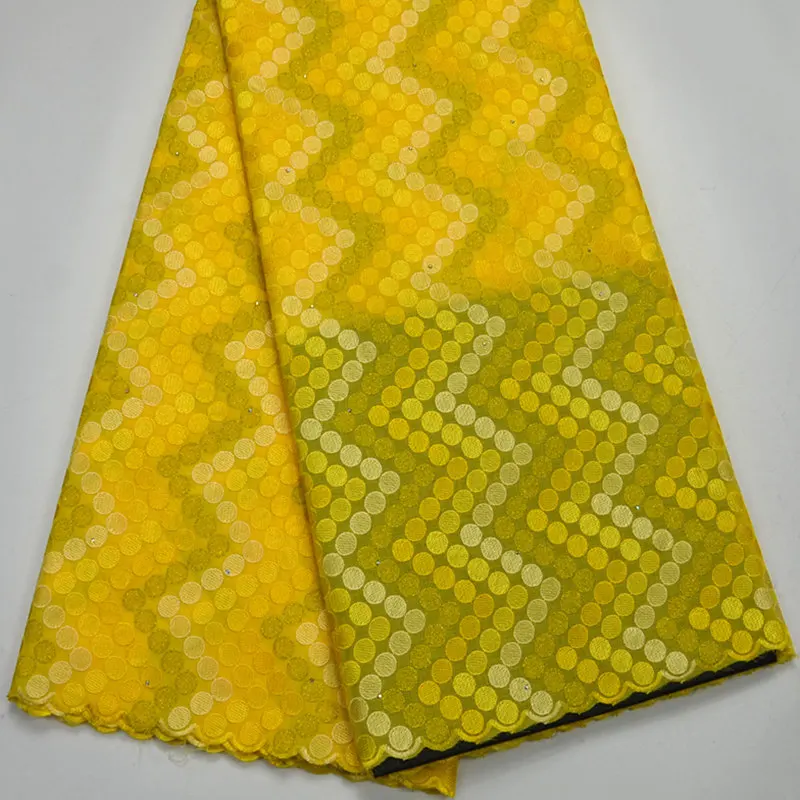 

High Quality Swiss Voile Lace 2018 Elegant Yellow Swiss Lace Fabric African Swiss Cotton Voile Lace Fabric For Clothes AD513