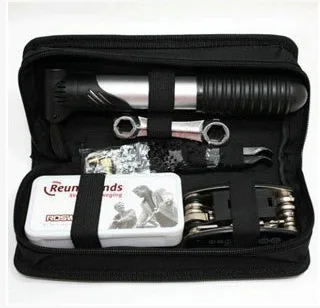 

6 pcs Bicycle Tool Multi-function Folding Tire Repair Kits Multifunctional Kit Set With Pouch Pump for Bike Bicycle