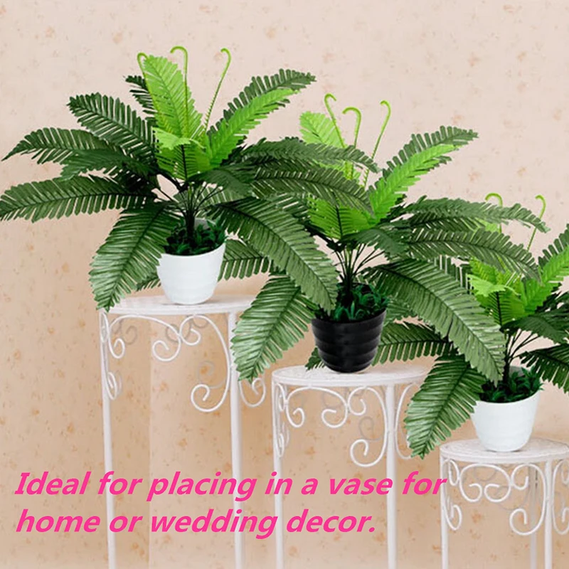 1PC Plastic Artificial FLoral Boston Fern Silk Fake Plant Foliage Office Home Decor