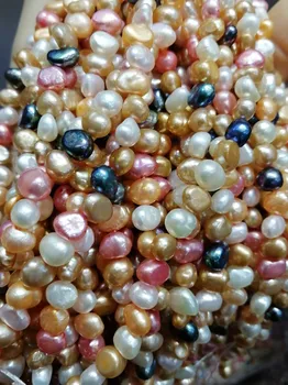 

5pcs loose beads multicolor baroque freshwater pearl 7-8mm 14" for DIY jewelry making FPPJ wholesale beads nature