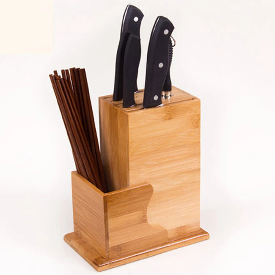 Многофункциональные отверстия бамбуковый нож стойка креативный стеллаж для хранения инструмент деревянная подставка для кухонных ножей блок подставки для ножей поставки 1111