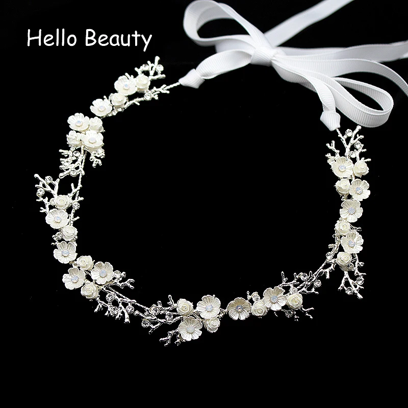 

Gold Silver Leaf Wedding Rhinestones Headband Branch Crystal Floral Headpiece Bridal Flower Hair Band Bridesmaid Headdress