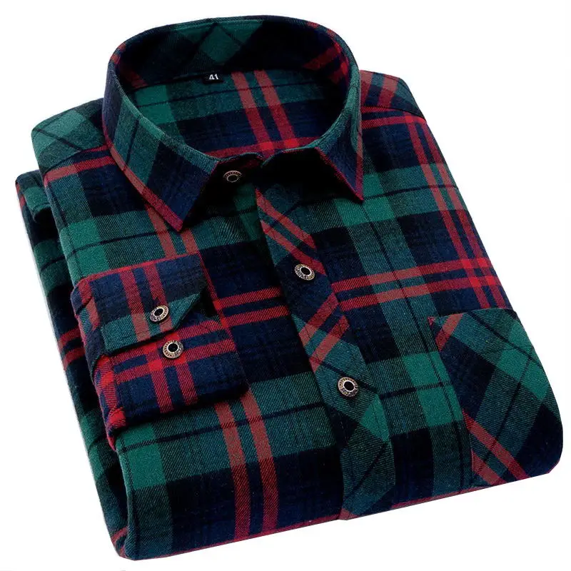 Camisa masculina 2019 новая фланелевая клетчатая рубашка мужская с длинным рукавом Chemise Homme