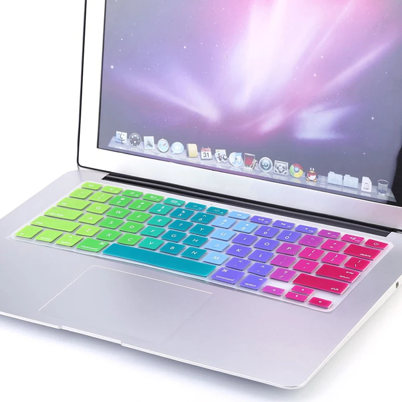 Новый 1 шт. Радужный силиконовый чехол для клавиатуры защитный Для iMac Macbook Pro 13