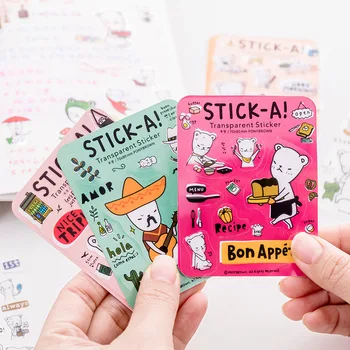 

South Korea stickers 2pcs Cat sticker kindergarten rewards for children cartoon DIY album diary hand book decoration stationery