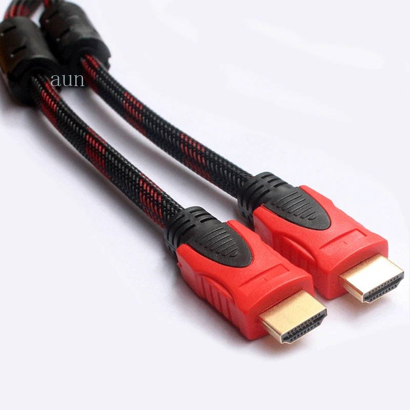 AUN 1,4 кабель версии HDMI в двойном магнитном кольце. 10 м, 15 м HDMI кабель Поддержка 3D, 1080P для ТВ, HD монитор, Аун проектор