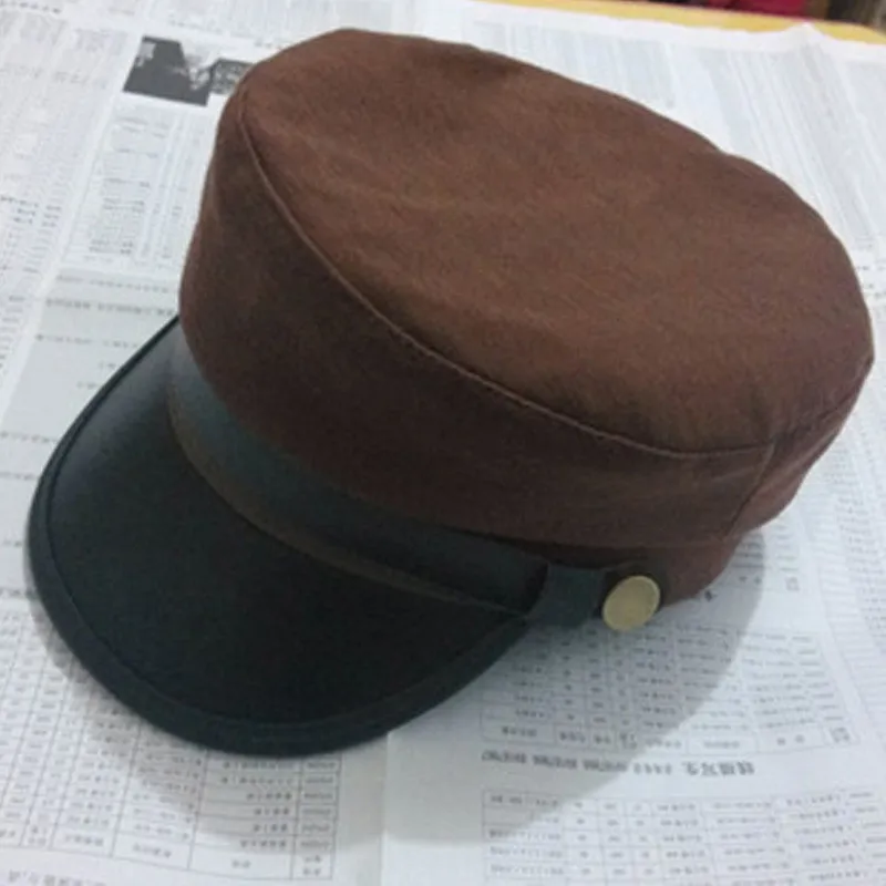 Korean Fashion Spring Summer Women Leather Buckle Flat-top Sun Hat Baseball Cap Snapback Hat LJ032