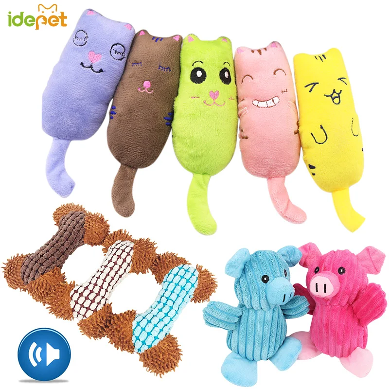 

1pc Plush Pet Toys For Dog Cat Catnip thumb item Puppy Chew Squeak Toy Cat Toys Pet Dog Sound Pig Fanny Toys For Small Dogs 35