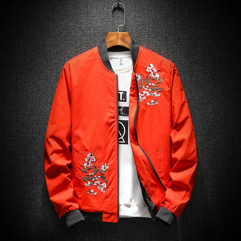2019 Brand New Aviation Bomber Embroidery Jacket Men Streetwear Slim Fit Pilot Bomber Jacket Coat Men Jackets Plus Size