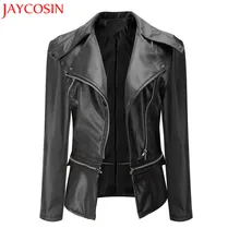 Зимняя женская куртка из искусственной кожи, теплое базовое пальто, куртки на молнии, винтажная мотоциклетная одежда, модное черное пальто, sp20a