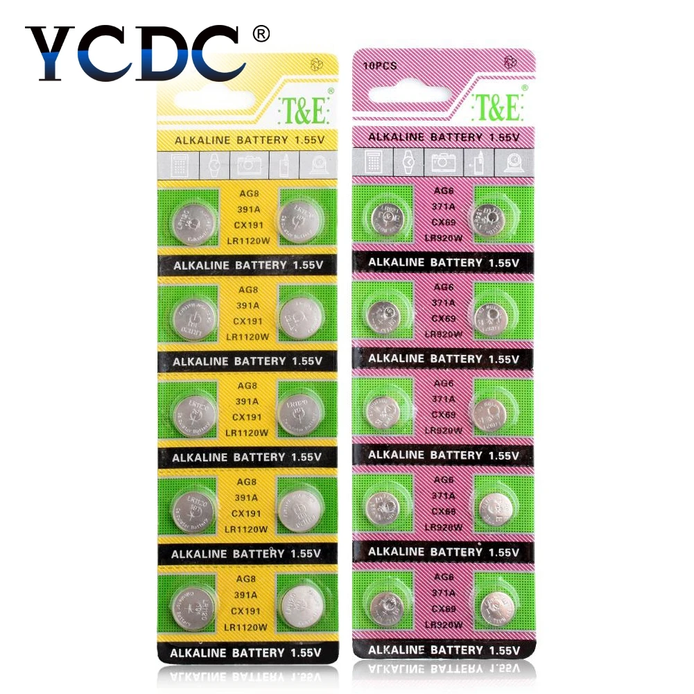 YCDC 20 шт. pilas акумуляторная батарея ag13 LR44 AG13 SR44SW AG8 AG9 AG10 AG11 AG12 1 5 V Батарея