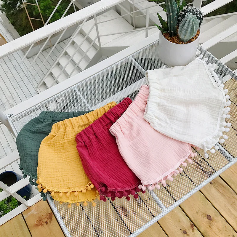 

2018 Summer Tassel Shorts PP Skirted Bloomers High Quality Cotton Cute Shorts Bebes Frilly Nappy Cover Short Pant Summer Spring