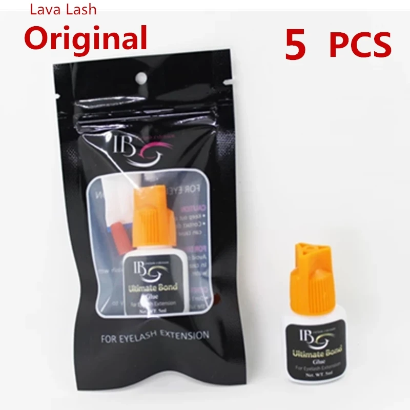 

Free Shipping i-beauty 5 bottles IB Ultimate bond Glue Individual fast drying eyelash extensions glue orange cap 5ml/bottle