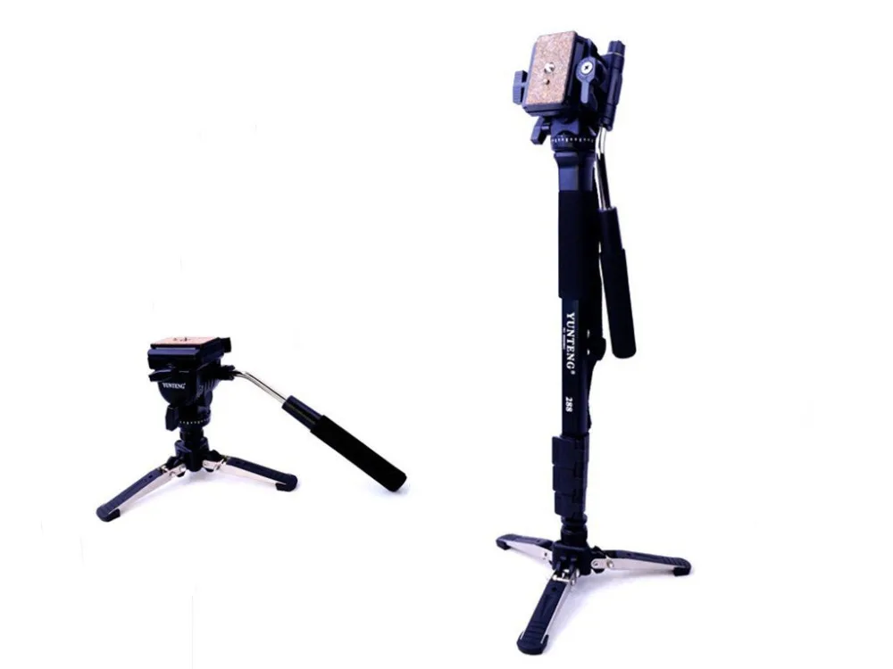 

Photography Tripod Monopod with Fluid Pan Head Quick Release Plate And Unipod Holder for many Cameras