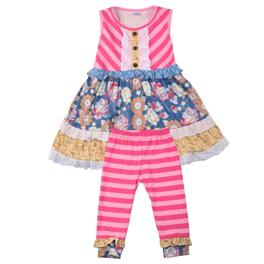 

Baby Girl Outfit CONICE NINI Summer Outfit Spring Clothes Newborn Baby Flower top and ruffles Boutique Baby Girls clothes Set