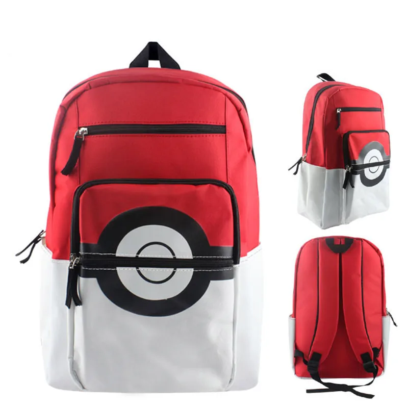  Anime Pokemon Pikachu Poke Ball School Shoulder Bag Children Plush Backpack Free Shipping BY0119 - 32761210559
