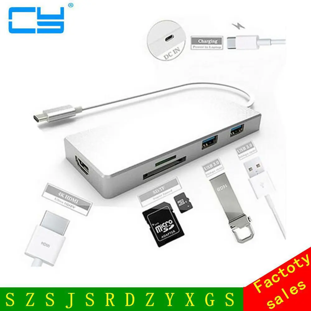4K x 2K USB 3 1 Type-C к HDMI и порта 0 концентратор устройство для чтения карт SD TF Macbook Pro PC