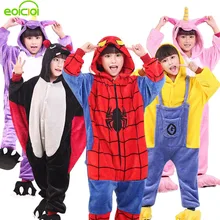 EOICIOI Kids Pajamas Flannel Animal Pegasus Stitch Unicorn Cosplay Pyjamas For Boys Girls Winter Warm Children Sleepwear Onesies(China)