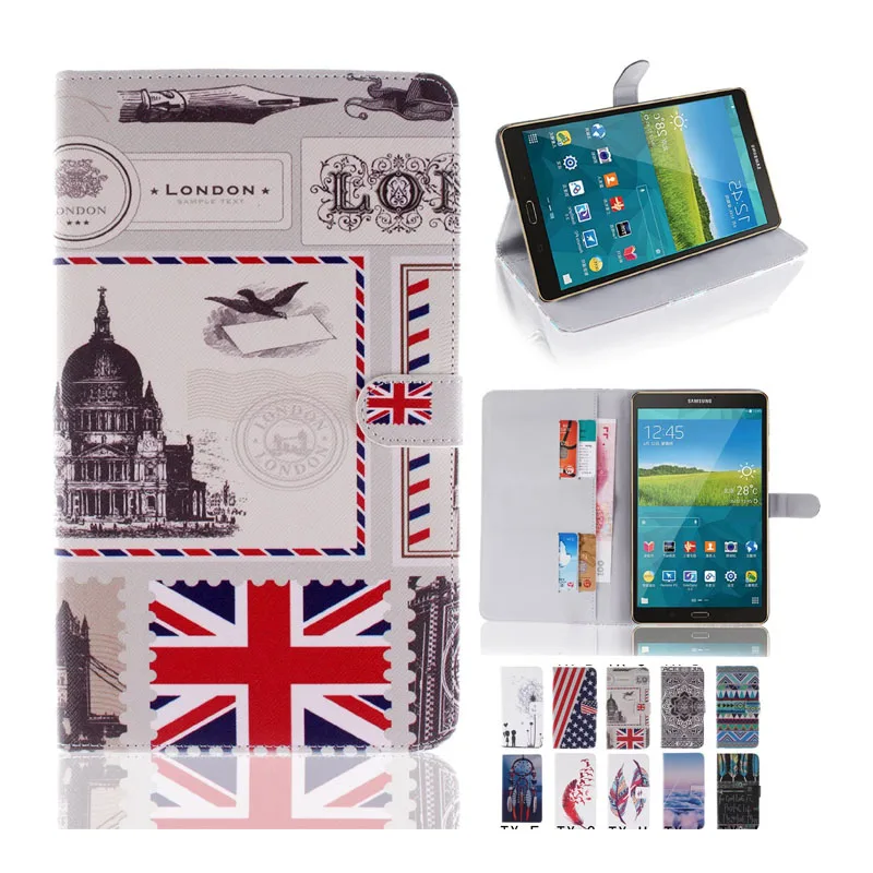 

Tab S 8.4 SM-T700 Case Fashion Pattern Stand Cover for Samsung Galaxy Tab S 8.4 T700 T705 with Card Slot / Cash Holder