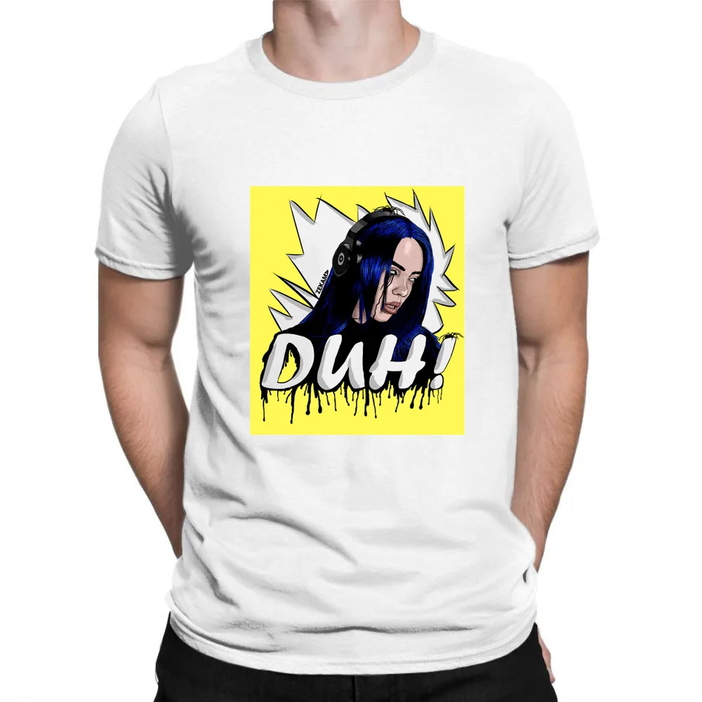 

2019 Billie Eilish Man White Hip Hop T Shirt O-Neck Short Sleeves Summer Men Unisex Aesthetic High Quality Tees Streetwear Tops