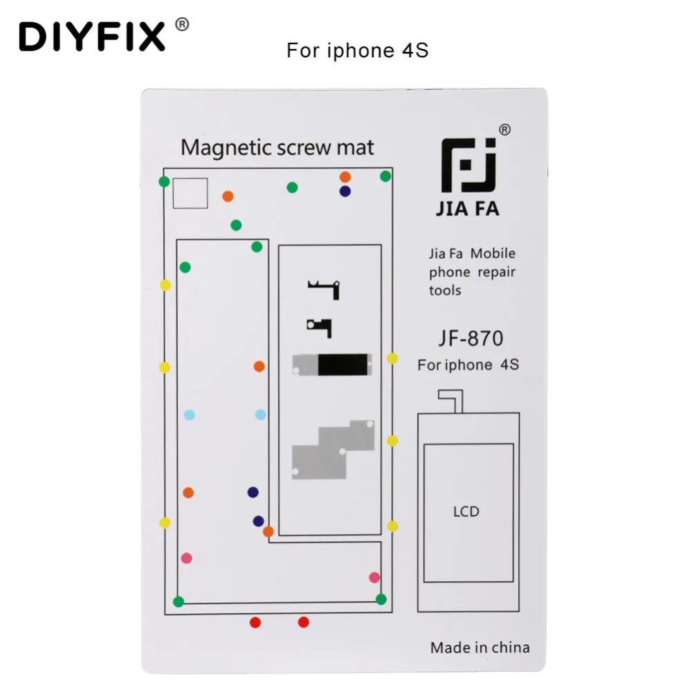 DIYFIX 13 шт. Магнитный винт коврик для iPhone 4, 4S, 5, 5S, 6, 6 Plus, 6s, 6s Plus, 7, 7 Plus, 8, 8 Plus, X направляющая подставка, инструменты для ремонта мобильного телефона