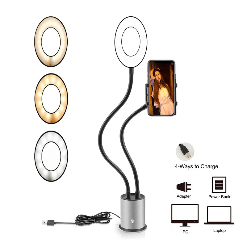

Multifunction LED Light Cell Phone Holder Stand for Live Stream Makeup Selfie For Smart Mobile Phone Holder Stand Accessories