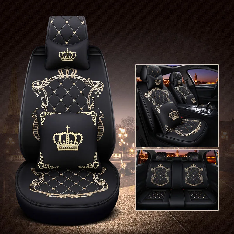 

WLMWL Universal Leather Car seat cover for Isuzu all models D-MAX mu-X 5 seats auto accessories styling