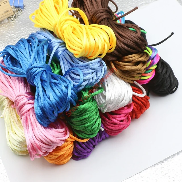 20yard Soft Satin Rattail Silk Macrame Cord Nylon Kumihimo