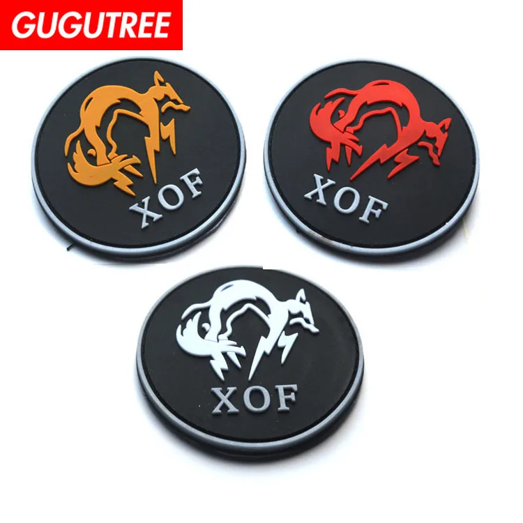 

GUGUTREE embroidery HOOK&LOOP MGS XOF patch Metal gear solid patches badges applique patches for clothing AD-273