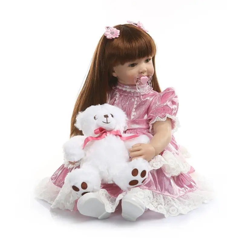 

NPK 60cm very big 6-9Month reborn toddler doll Lifelike newborn Baby Bonecas Bebe kid toy girl soft silicone Reborn baby dolls