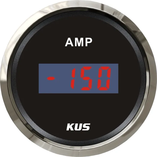 KUS 52MM Waterproof LCD Digital Ammeter Marine Auto AMP Meter Gauge