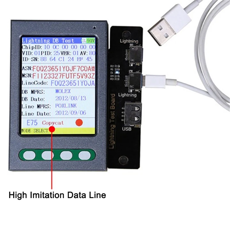 

USB Cable Tester Battery Tester For iPhone XS XR XS Max X 8 8P 7 7P 6S 6 6P 5 5S Battery Checker Data Cable Tester Clear Cycle