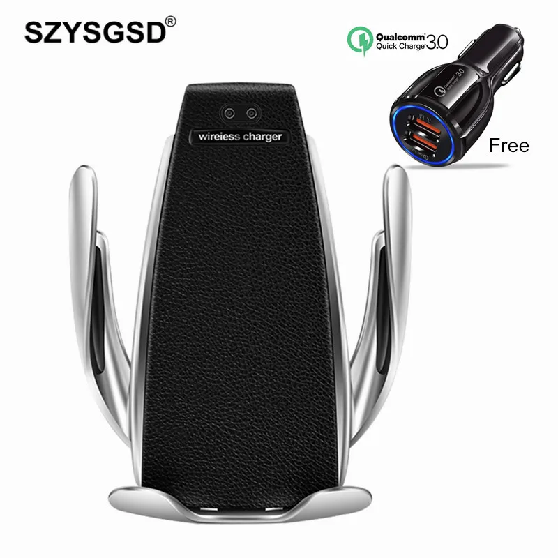 Car Qi Wireless Charger For iPhone XS Max X 8 10w Fast Wirless Charging Wireless Car Charger For Samsung S10 S9 S8 Xiaomi Mi 9