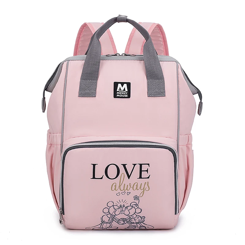 

love pink Minnie Mouse Mummy bag cartoon Mickey Mouse backpack Multifunction female Trendy handbag