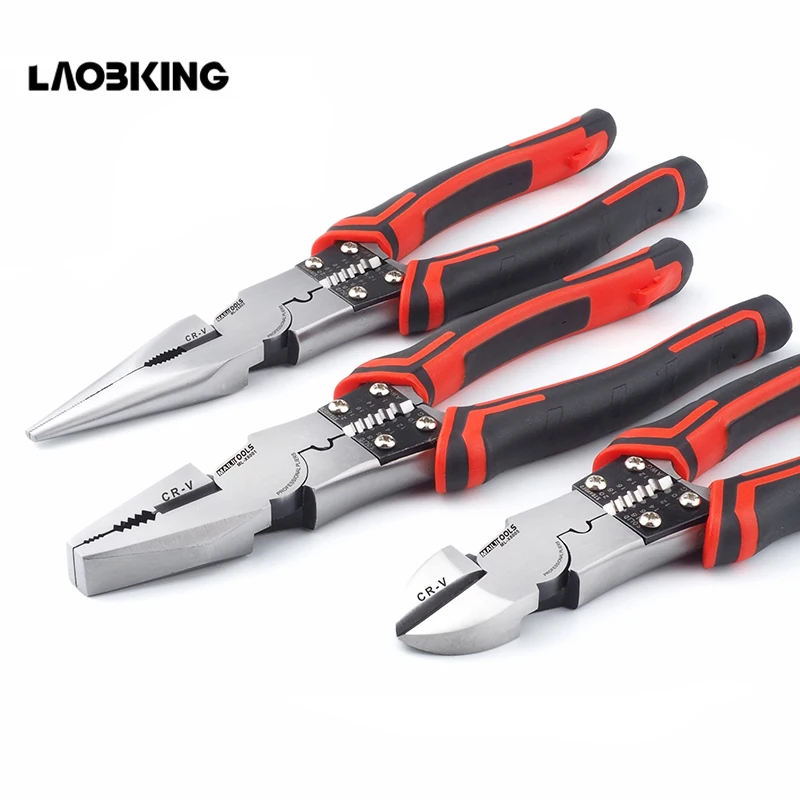 

Professional Tools Wire Pliers Set Stripper Crimper Cutter Needle Nose Nipper Wire Stripping Crimping Multifunction Hand Tools