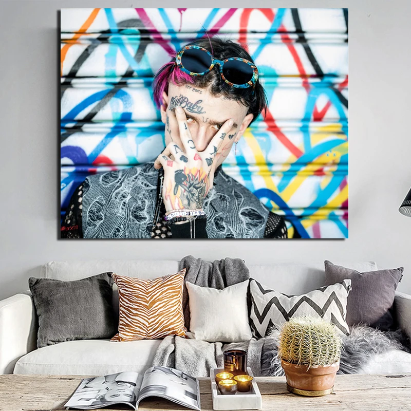 

Lil Peep Rubbing Face With Hand Canvas Painting Print Living Room Home Decoration Modern Wall Art Oil Painting Posters Pictures