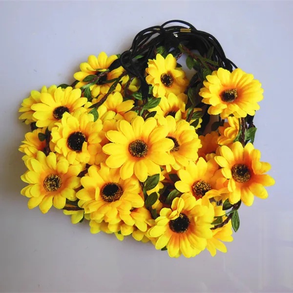 

2017 New Handmade wedding Bride Sunflower Flower Wreath Hair Accessory, Party Woman Fabric flower Crown Hair Accessory Hairband