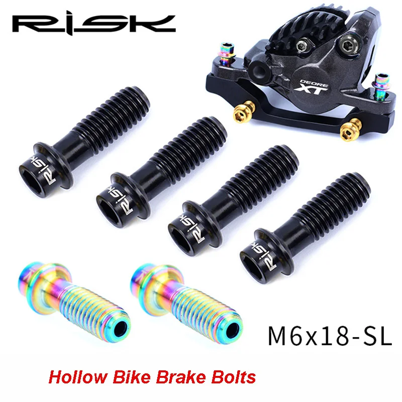 4Pcs RISK Bike Disc Brake Fixed Bolts M6x18//20mm Screws TC4 Titanium Brake Bolt
